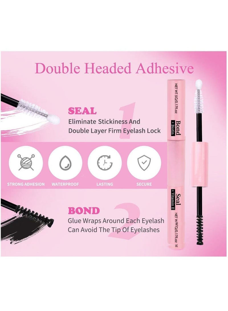 JOSQUEWNN 4 Styles DIY Eyelash Extension Kit 640 Clusters, 9-16mm Mixed Individual Lashes Cluster, Natural Curl Personal Eyelash Set, Segmented False Eyelashes, Thick Eyelashes - Image 5